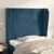 Vidaxl Vzglavje z ušesi temno modra 103x23x118/128 cm žamet
