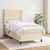 Vidaxl Box spring postelja z vzmetnico krem 90x200 cm blago