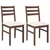 vidaXL Jedilni stoli z blazinami 2 kosa Brown Solid Wood Rubber