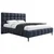 MID.YOU OBLAZINJENA POSTELJA 180 cm  x 200 cm , tekstil, leseni material temno modra