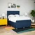 Vidaxl Box spring postelja z vzmetnico modra 140x200 cm blago