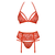 Sexy set 3-delni 838-SEG-3 crvene boje - S/M