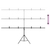 Stalak za pozadinu u obliku slova T crni 201x60x(70-200) cm