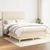vidaXL Box spring postelja z vzmetnico krem 140x200 cm blago