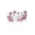 Hanah Home Set Trpezarijski sto i 6 stolica Nef, Roze-beli