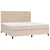 Vidaxl Box spring postelja z vzmetnico kapučino 200x200 cm um. usnje