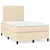 Vidaxl Box spring postelja z vzmetnico krem 120x190 cm blago