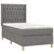 Box spring postelja z vzmetnico LED temno siva 90x200 cm blago