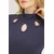 Trend Alacati Stili Ženska bluza dugih rukava ALC-X11249, Rolka, Teget