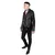 Moška jakna (biker) STRAIGHT TO HELL - Vegan Commando - Black/Silver - Ball Pull/Red Lining - VEG-COM-BLK-SIL