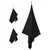 Set sportskih ručnika 3 pcs Crna Polyester i Polyamid