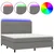 Vidaxl Box spring postelja z vzmetnico LED temno siva 160x200 cm blago