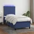 Vidaxl Box spring postelja z vzmetnico LED modra 80x200 cm blago