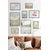WallXpert set od 8 uramljenih slika Çgs-053, pastelni pejzaži – beli labud na jezeru, cvetna livada, more i roze lale, crni ram