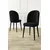 Hanah Home set trpezarijskih stolica Aste 6 kom, crna tkanina Babyface, crne metalne noge