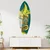 WallXpert dekorativna daska za surf od pleksiglasa Mvsf58M, tiki maska sa tropskim lišćem na tirkiznoj pozadini, 36 x 100 cm