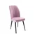 Hanah Home set trpezarijskih stolica Platinum 4 kom, roze tkanina Jerry, crne metalne noge