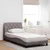 vidaXL Posteljni okvir z LED brez vzmetnice taupe 100x200 cm blago