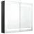 LED kupaonski ormarić s ogledalom sjajni crni 80 x 12 x 68 cm
