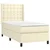 Vidaxl Box spring postelja z vzmetnico krem 80x200 cm umetno usnje