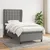 Vidaxl Box spring postelja z vzmetnico temno siva 90x200 cm blago
