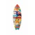 WallXpert dekorativna daska za surf od pleksiglasa Mvsf06L, šarena ilustracija sa simbolima Australije, 50 x 100 cm