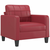 4-dijelni set sofa s jastucima crvena boja vina od umjetne kože