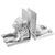 Držači za knjige 2 pcs Srebrno 12 x 15 x 18 cm Aluminij