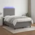 Vidaxl Box spring postelja z vzmetnico LED temno siva 120x200 cm blago