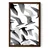 WallXpert uramljena MDF slika 3752KACT-050, jato crno-belih ptica u letu, linijski crtež, 37 x 52 cm
