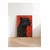 WallXpert uramljena slika 115274, crni leopard na crvenoj pozadini, 50 x 70 cm, ram u boji prirodnog drveta