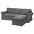 EKTORP Sofa trosed s lenjivcem, Hakebo tamnosiva