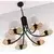 Jupiter 2105 - Luster na lancu ARTHUR 6xE27/15W/230V bela/crna/dekor mermera