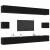 Set TV komoda Zidne 8 pcs Crni hrast Konstruirano drvo