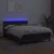 Krevet box spring s madracem LED crni 140x200cm od umjetne kože