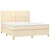 Vidaxl Box spring postelja z vzmetnico krem 180x200 cm blago