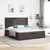vidaXL vidaXL Otomanska postelja z vzmetnico&LEDs temno rjava 180x200cm blago, (22011864)