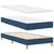 Vidaxl LED Box Spring Postelja z LED trakami Modra 90 x 200 cm blago