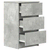 Noćni ormarići s 3 ladice 2 kom beton sivi 39x35x65 cm