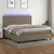vidaXL Box spring postelja z vzmetnico LED taupe 200x200 cm blago, (20851586)