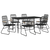 7-dijelni vrtni blagovaonski set od PVC ratana crni