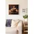 WallXpert uramljena MDF slika ARTKARE19, šolja kafe i zrna kafe u braon tonovima, 48 x 48 cm