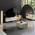 Hanah Home TV komoda Tenon, travertin / zlatna