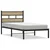 shumee vidaXL Kovinski posteljni okvir, brez vzmetnice, hrast sonoma, 107x203 cm