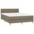 Vidaxl Box spring postelja z vzmetnico LED taupe 140x200 cm blago