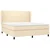 Vidaxl Box spring postelja z vzmetnico krem 160x200 cm blago
