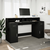 Radni stol s LED svjetlima crni 160x55x91 cm konstruirano drvo