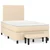 Vidaxl Box spring postelja z vzmetnico krem 120x190 cm blago