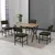 HANAH HOME Set Trpezarijski sto i 4 stolice Dubai Green Walnut