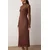 Trendyol Milla ženska haljina Tpraw24El00208, svetlo braon-braon